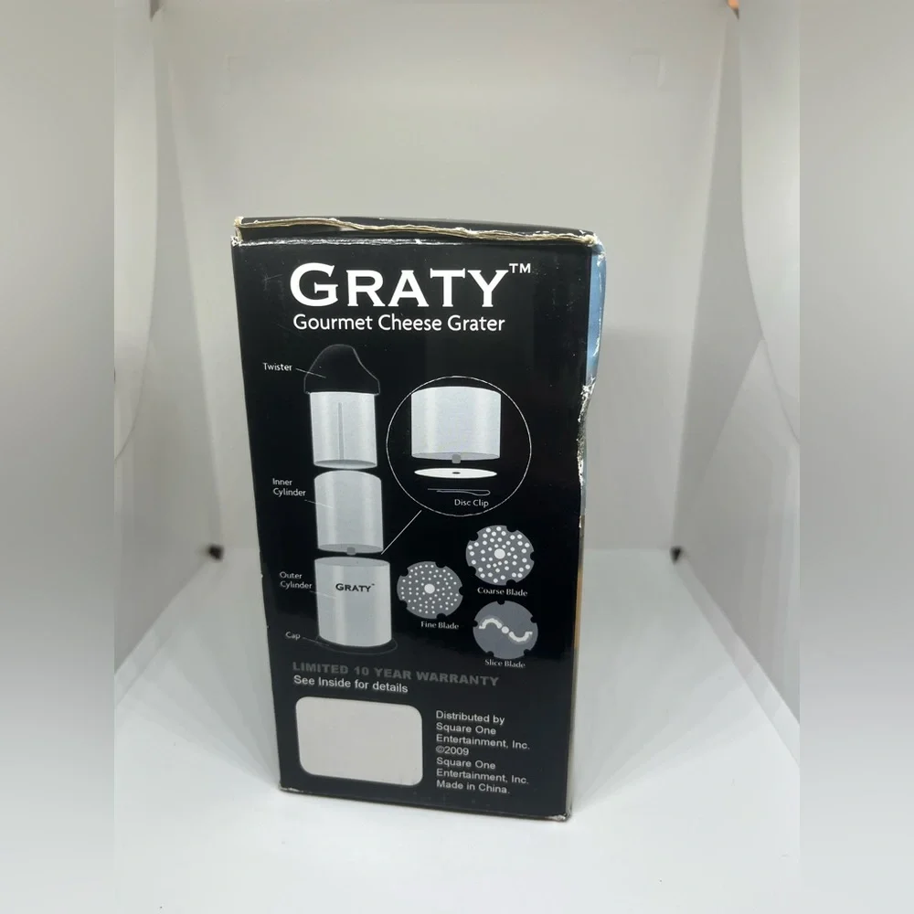 Graty Gourmet Cheese Grater Shredder Coarse and Fine Cheese New As Seen‎ TV